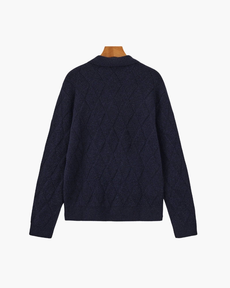 Jaqueta Trama – Diamond Knit Zip