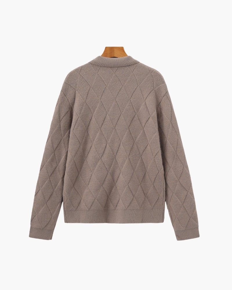 Jaqueta Trama – Diamond Knit Zip