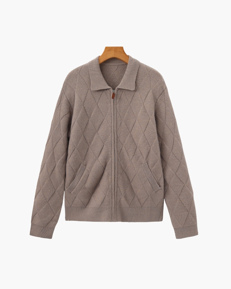 Jaqueta Trama – Diamond Knit Zip