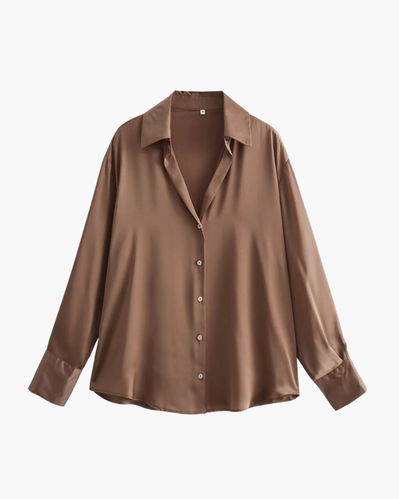 Camisa Feminina Cetim – Elegance Soft Fit