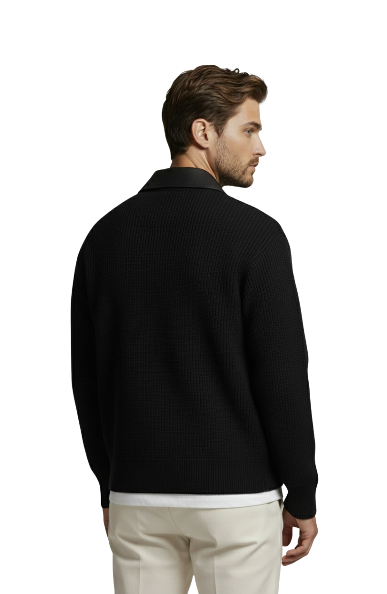 Jaqueta Masculina – 'Edição Tricô e Couro'